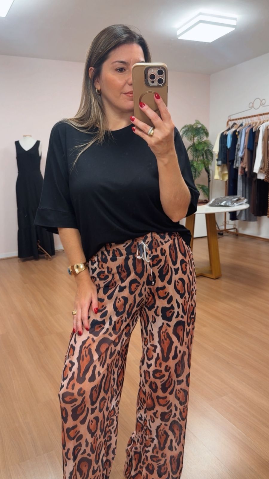 Calça tule animal print