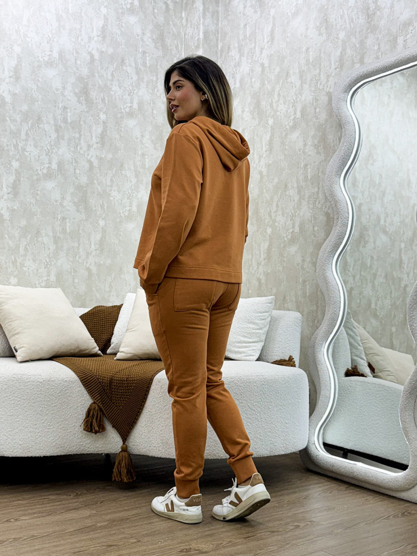 Conjunto de moletom capuz 