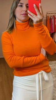 Blusa canelada gola alta, punhos alongados ( ver cores)