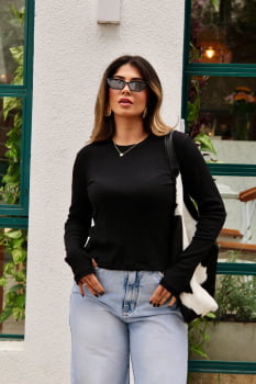 Blusa canelada dedinho