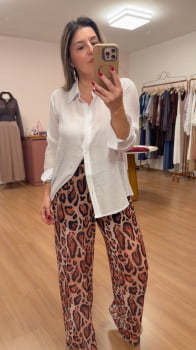 Calça tule animal print