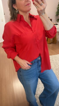 Camisa vermelha de tricoline