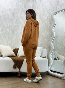 Conjunto de moletom capuz 