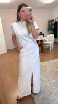 Conjunto de saia poá