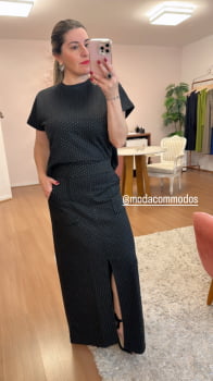 Conjunto de saia poá