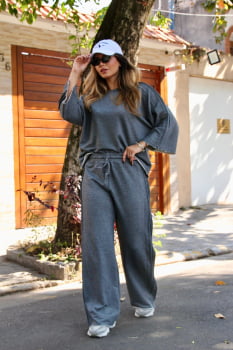 Conjunto moletom chumbo 
