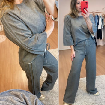 Conjunto moletom chumbo 