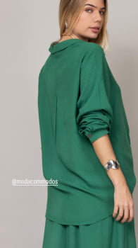 Conjunto verde maquinetado, pantalona 