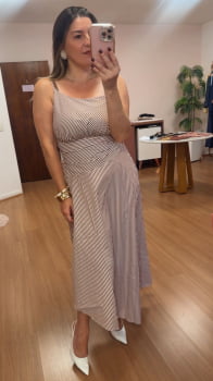 Vestido listrado capuccino